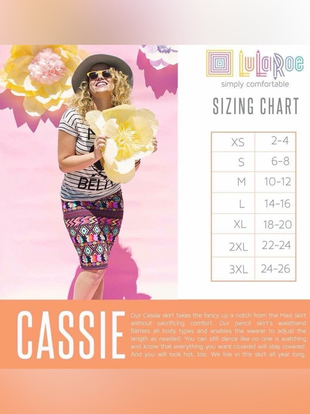 EUC LuLaRoe Damask Cassie Floral Pencil Skirt Size Medium - Picture 4 of 4